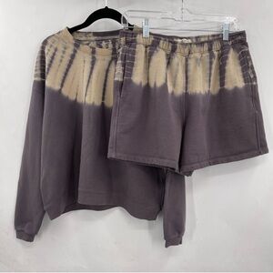 Madewell Tie-Dye Sweatshirt and Shorts Set, Size M